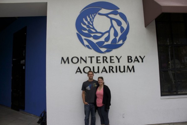 Kim Malkoski and I outside the Monterey Bay Aquarium.