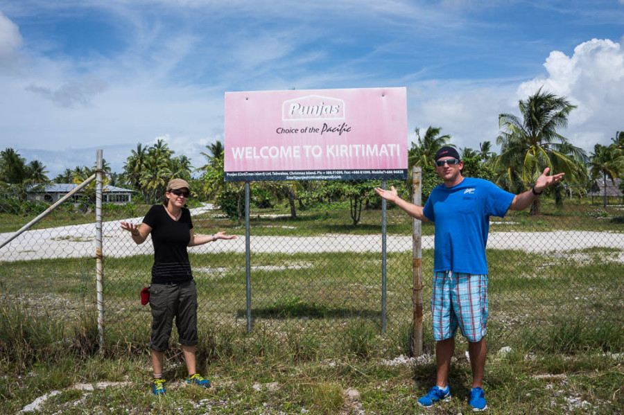 Robbie and I at Cassidy International Airport in Kiritimati