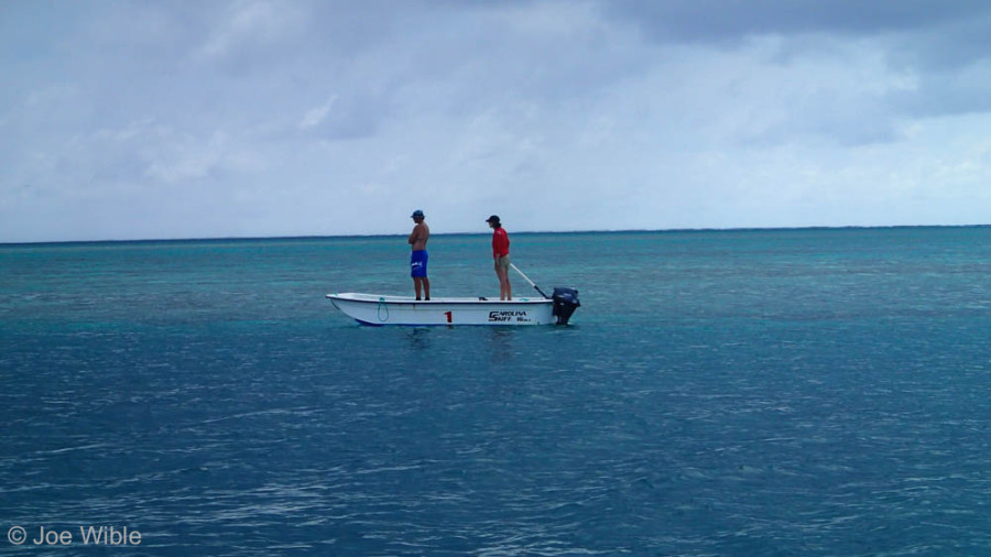 Robbie and I looking for mantas in the channel