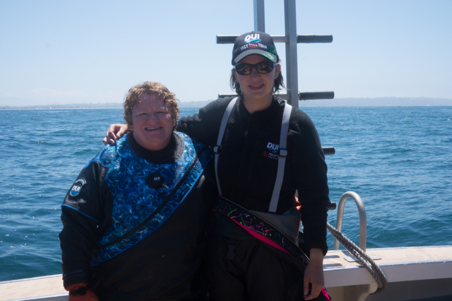 Faith Ortins and I back on board after diving the Yukon