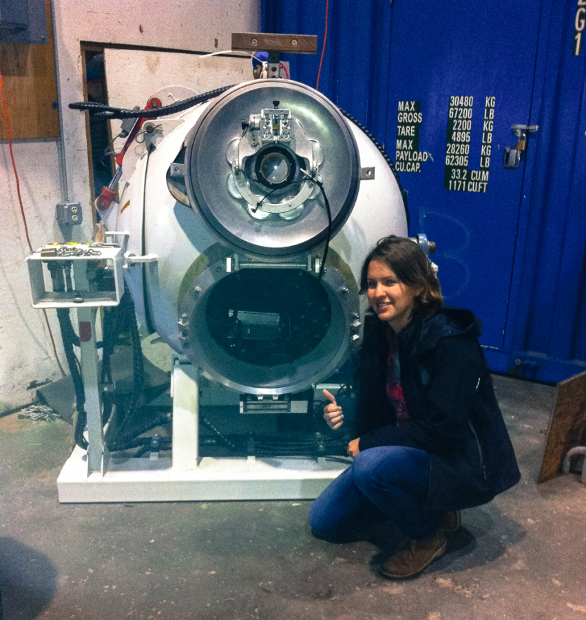 Checking out the pilot sphere of the Deepsea Challenger!
