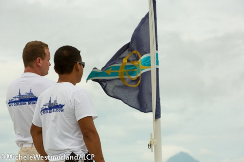 Crew aboard the M/Y Golden Shadow